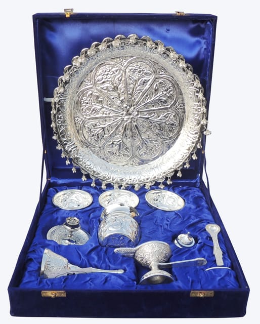 Brass Puja Thali Set  With Valvet Box  (B295 C)