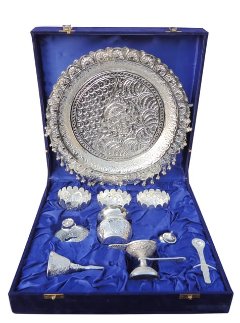 Brass Puja Thali Set  With Valvet Box  (B295 D)