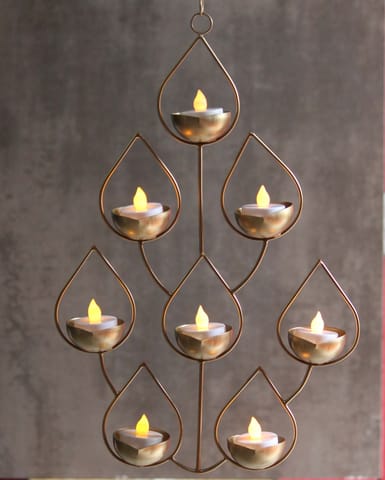 Iron Showpiece Candle Holder 7 Pieces ,Diwali Gift Item - 9.5*2.2*15 Inch (I155 A)