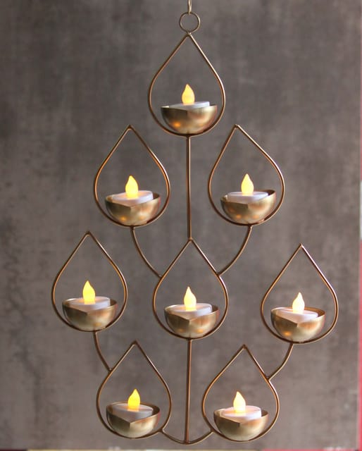 Iron Showpiece Candle Holder 7 Pieces ,Diwali Gift Item - 9.5*2.2*15 Inch (I155 A)