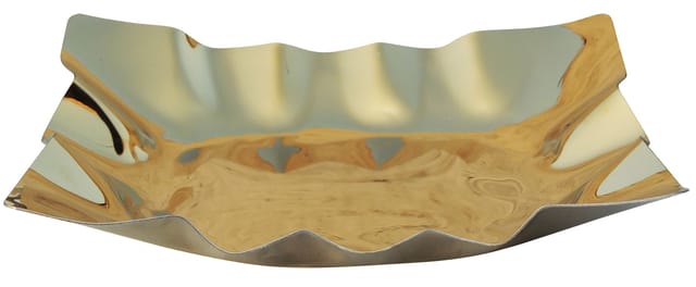 Steel Decorative Small PVD Tray, Diwali Gifting Item - 6.5*5.5*1.5 Inch (S106 C)