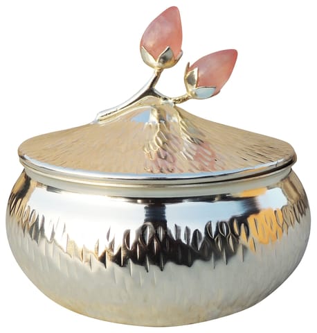 Aluminium Decorative Flower Bowl, Diwali Gifting Item - 5.5*5.5*6 Inch (AT050 B)
