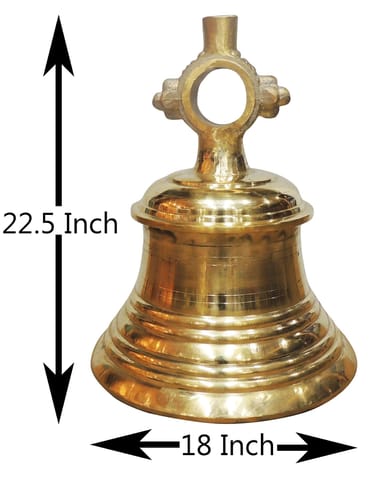 Brass Temple Hanging Bell, Ghanta [75 kg] - 18*18*22.5 Inch ( Z493 Z )