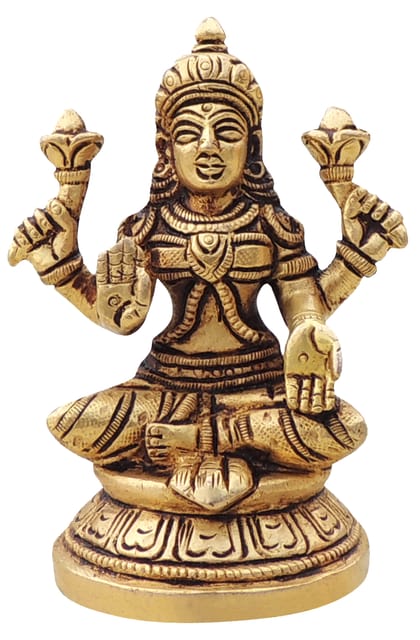 Brass Showpiece Laxmi Ji God Idol Statue - 2.5*2*3.5 Inch (BS1461 L)