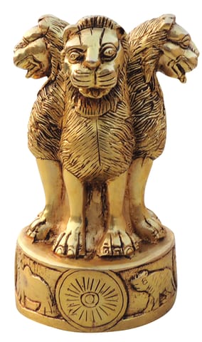 Brass Table Decor Showpiece Ashok Lath Statue - 4.5*4.5*6.5 Inch (BS1657 D)