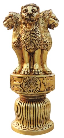 Brass Table Decor Showpiece Ashok Lath Statue - 4.5*4.5*9.5 Inch (BS1658 F)