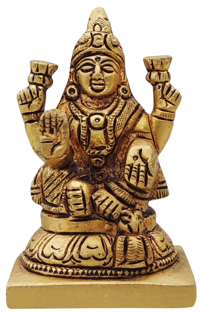 Brass Showpiece Laxmi Round Base  God Idol Statue - 2*1.6*3.2 Inch (BS1645 L)