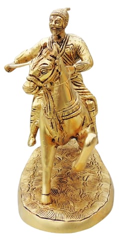 Brass Showpiece Shivaji Maharaj Statue - 9.2*5*9.5 Inch (BS1641 E)