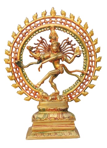 Brass Showpiece Nataraja God Idol Statue - 13.5*4.3*17.3 Inch (BS1621 E)