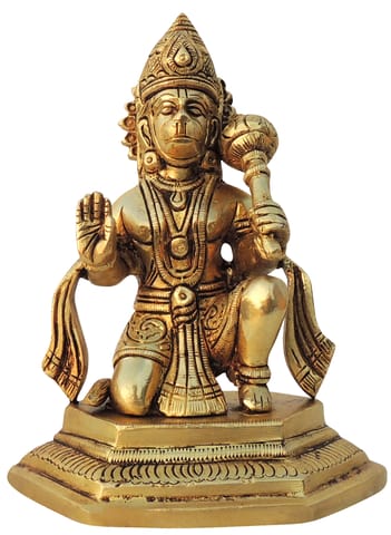 Brass Showpiece Hanuman Ji God Idol Statue - 5*3.5*6.5 Inch (BS1032 E)