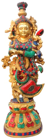Brass Showpiece Radha Ji God Idol Statue - 7*5*20.5 Inch (BS1628 R)