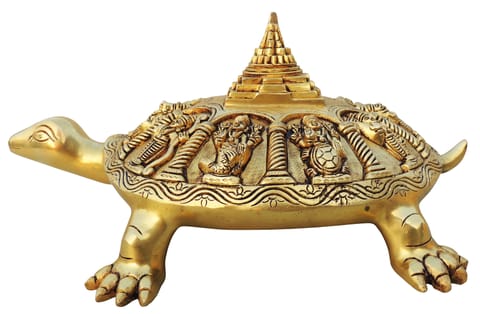 Brass Showpiece Tortoise God Idol Statue - 13.5*8.5*6 Inch (BS1680 F)
