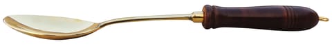 Brass Rice Spoon With Wooden Handle - 13.5*2.5*1 Inch (BC178 B)