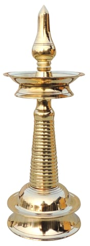 Brass Table Decor Round Kerala Fancy Deepak - 4*4*11 Inch (F716 G)