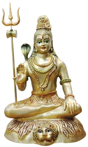 Brass Showpiece Shiv Ji God Idol Statue - 20*15*35 Inch (BS947 X)
