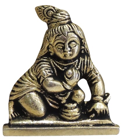 Brass Showpiece Laddu Gopal God Idol Statue - 1.7*0.7*2 Inch (BS871 P)