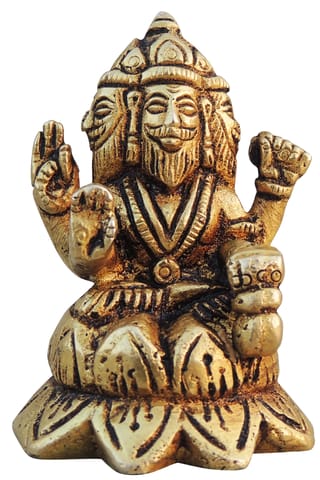 Brass Showpiece Brahma Ji God Idol Statue - 1.5*1.5*2.2 Inch (BS1397 B )