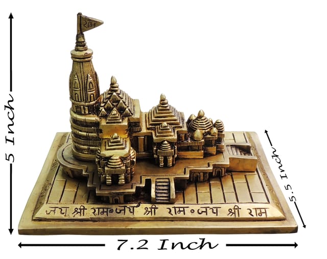 Brass Showpiece Ayodhya Ram Mandir Temple - 7.2*5.5*5 Inch (BS1466 D)