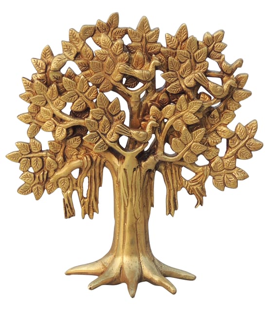 Brass Table Decor Showpiece Kalpavriksha, devvrksh Tree - 8*3.1*8.2 Inch (BS1427 C)