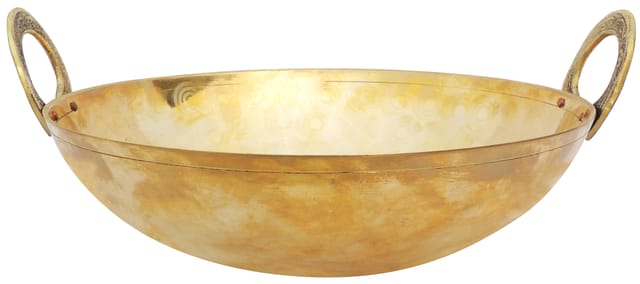 Brass Home Kitchen Kadahi - 14*12*3.6 Inch (Z270 X)