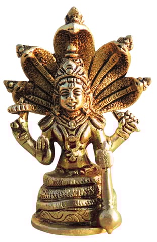 Brass Showpiece Vishnu Ji God Idol Statue - 3.2*2*4.7 Inch (BS992 B)