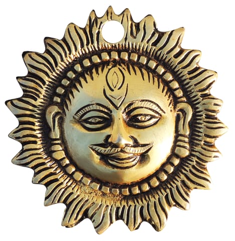 Brass Wall Hanging Showpiece Sun, Suraj Statue - 3.6*0.5*4 Inch (BS1689 D)