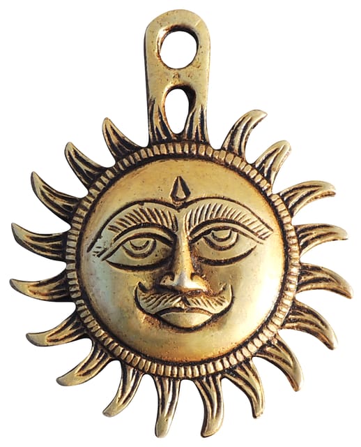 Brass Wall Hanging Showpiece Sun, Suraj Statue - 3*0.5*3.5 Inch (BS1689 B)