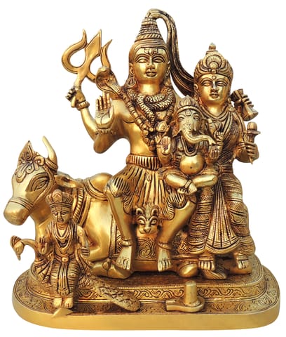 Brass Showpiece Shiv Parivar God Idol Statue - 12.6*7.5*14 Inch (BS1525 X)