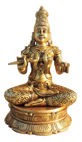Brass Showpiece Maa Annapurna Devi God Idol Statue - 6.2*6.2*10.5 Inch (BS1087 G)