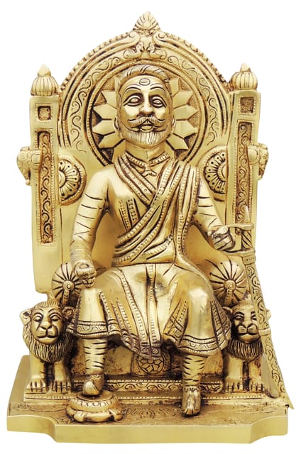 Brass Showpiece Shivaji Maharaj Statue - 7.2*6*10.2 Inch (BS1697 D)
