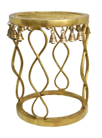 Brass Showpiece Brass Stool Statue - 11.5*11.5*19 Inch (BS1510 A)