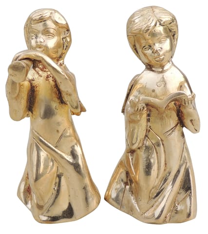Brass Showpiece 2 Pcs. Ladies Set God Idol Statue - 2.5*2*5.5 Inch (BS1695 B)