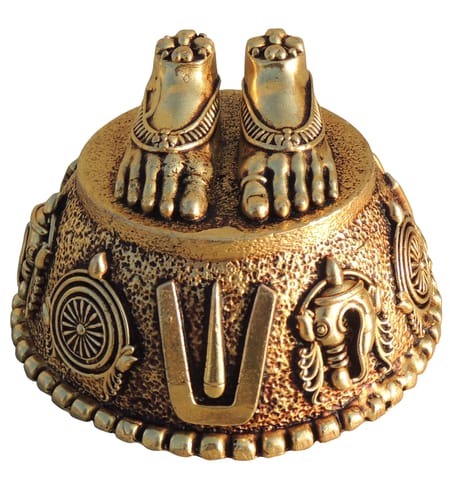 Brass Showpiece Charan Paduka God Idol Statue, Made From Machine - 3*3*2 Inch (BS1706 D)