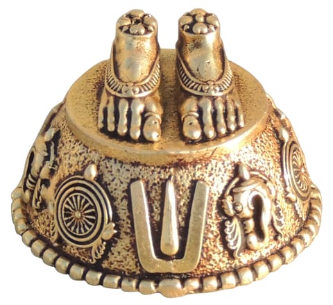 Brass Showpiece Charan Paduka God Idol Statue, Made From Machine - 2*2*1.2 Inch (BS1706 C)