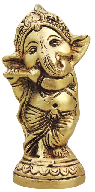 Brass Showpiece Ganesh Ji God Idol Statue - 3*2*5.5 Inch (BS1696 C)