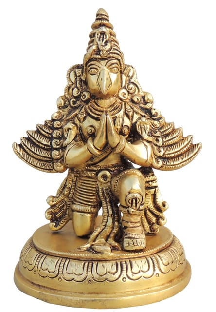 Brass Showpiece Garun Dev God Idol Statue - 4*3.5*5.5 Inch (BS1627 A)