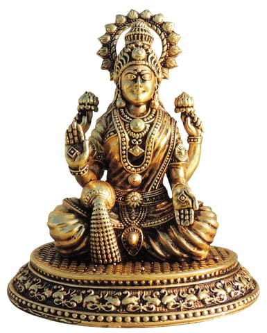 Brass Showpiece Laxmi Ji God Idol Statue, Made From Machine - 3.7*3.5*4.5 Inch (BS1703 L)