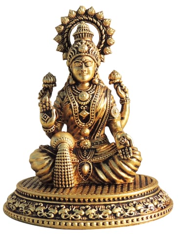 Brass Showpiece Laxmi Ji God Idol Statue, Made From Machine - 3.5*3*4.2 Inch (BS1702 L)