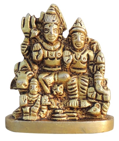 Brass Showpiece Shiv Parivar God Idol Statue - 1.3*0.6*1.5 Inch (BS1045 A)