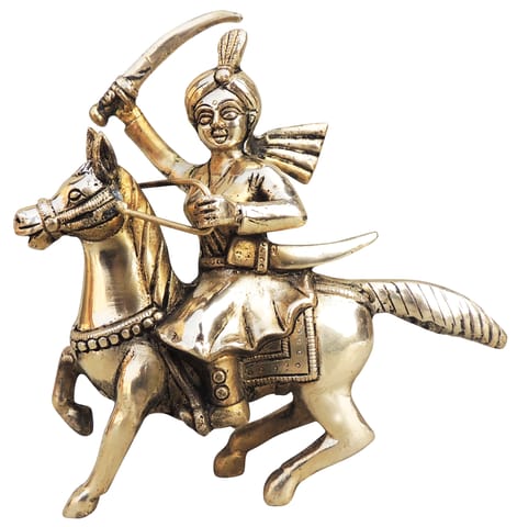 Brass Showpiece Maharani Laxmi Bai Statue - 7.5*2.5*7.5 Inch (BS1684 C)