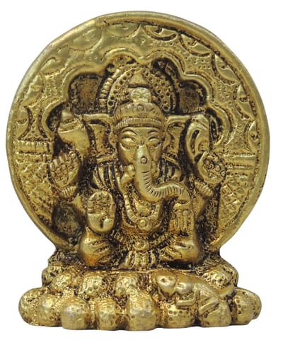 Brass Showpiece Ganesh Ji God Idol Statue - 2*1*2.5 Inch (BS1713 G)