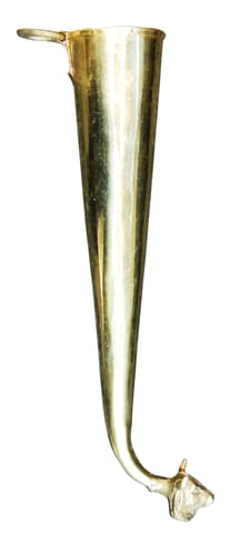 Brass Gaumukhi Shringi For Abhishek  - 11.5*2*2 Inch (Z568 D)