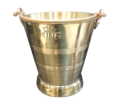 Brass Bucket, Capacity : 11 Liter - 12.5*12*12 Inch ( Z612 F)