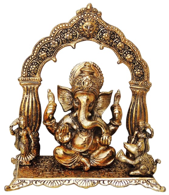 Showpiece Ganeshji darbar big gold - 8.5*5*10 inch (AS175 G)