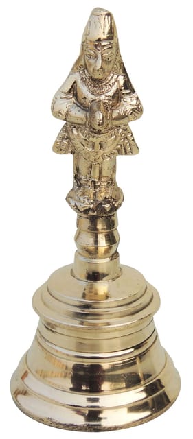 Brass Pooja Hand Bell, Hanuman Ganti (1/5) - 2.1*2.1*5 inch (F677 E)