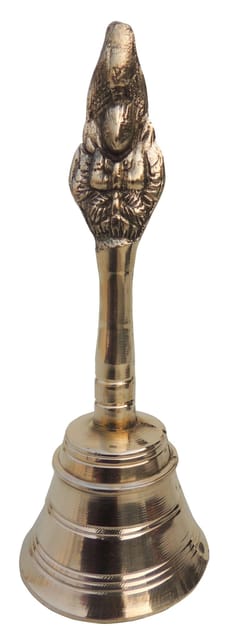 Brass Pooja Hand Bell, Garun Ganti (1/3)  - 2.5*2.5*7 inch (F676 G)