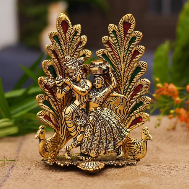 Showpiece Radha Krishna Statue - 5.4*4.5*8 inch (AS373 G)