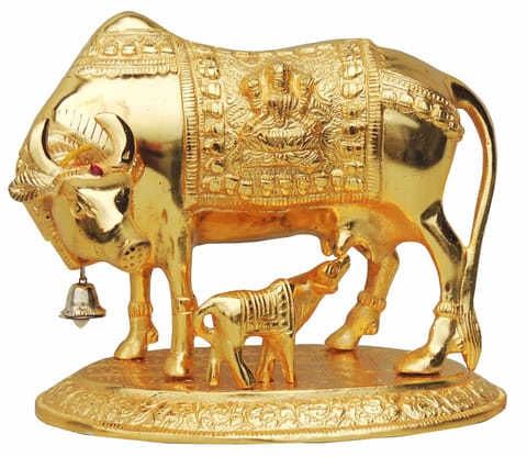 Showpiece Cow & Calf Statue - 9.5*6.5*7.5 inch (AS129 G)