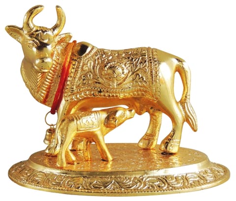 Showpiece Cow Statue - 5.3*4.2*4.4 inch (AS073 G)