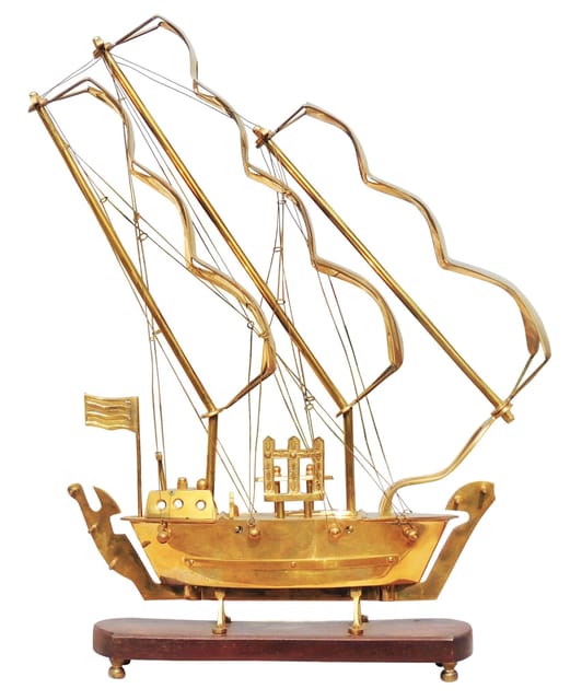 Brass Table Decor Showpiece Ship - 15*4.4*26 inch (MR128 D)
